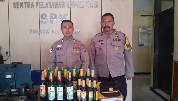 Operasi Cipta Kondusif Akhirnya Polsek Wanaraja Amankan 24 Botol Miras