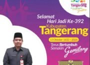 Kami segenap Keluarga Besar Pimpinan Beserta Jajaran dan Staf : Kepala Badan Pendapatan Daerah ( BAPENDA) Kabupaten Tangerang, Mengucapkan : Dirgahayu HUT Kabupaten Tangerang Ke 392 Tahun, 13 Oktober 1632-13 Oktober 2024)” Kabupaten Tangerang Terus Bertumbuh Semakin Gemilang