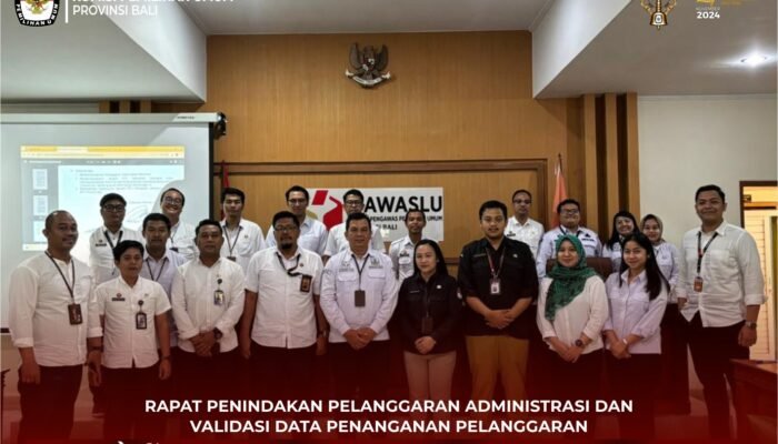 KPU Bali Hadiri Rapat Penindakan Pelanggaran Administrasi dan Validasi Data Penanganan Pelanggaran di Bawaslu Bali