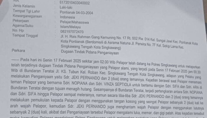 Rifqi Alami Luka Lebam, Gigi Rontok Akibat Korban Pengeroyokan 3 Orang