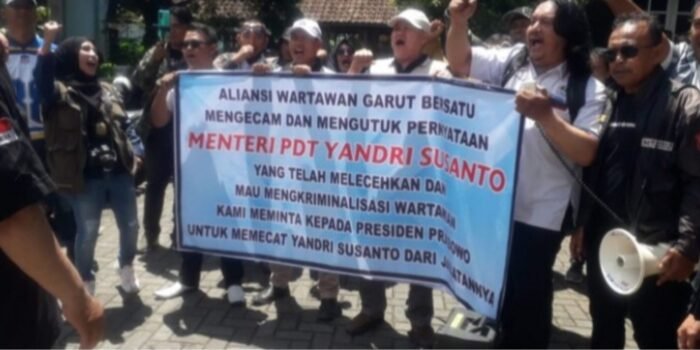 Aliansi Wartawan Garut Protes Pernyataan Mendes PDTT Yandri Susanto, Presiden Prabowo Segera Copot Yandri Susanto Dari Jabatannya