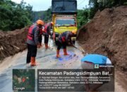 Personel Brimob Evakuasi dan Bersihkan Material Longsor di Padangsidempuan