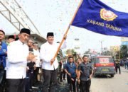 Bupati Tangerang Lepas Peserta Karnaval Festival Tabuh Bedug Ke-34 Kecamatan Teluknaga di lapangan Tunas Jaya