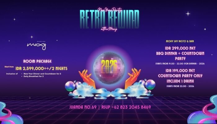 Rayakan Malam Tahun Baru 2026 dengan “Retro Rewind” di Moxy Bandung