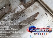 Proyek Pemeliharaan Gedung Cagar Budaya Eks Kewadanan Menes Dipertanyakan, Lantai Rusak Belum Diperbaiki