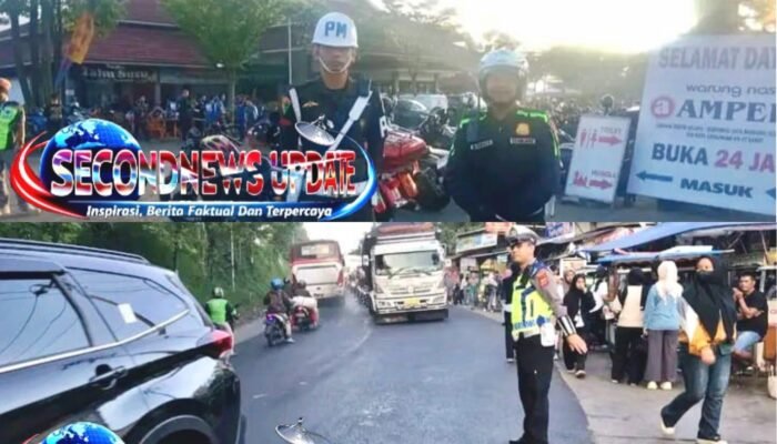 Polisi Atur Lalu Lintas di Jalur Limbangan–Malangbong, Arus Kendaraan Ramai Tetap Lancar