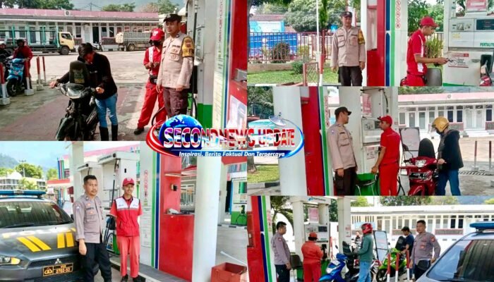 Personel Polsek Leles Patroli dan Pantau Situasi Kamtibmas di SPBU Wilayah Leles Garut