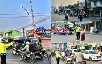 Personel Polsek Kadungora Atur Arus Lalu Lintas, Jalur Utama Garut Terpantau Lancar