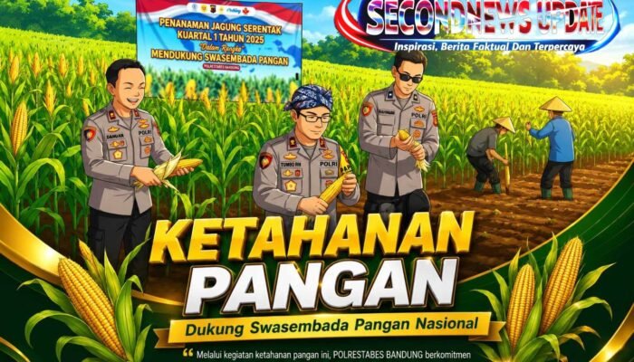 Polrestabes Bandung Perkuat Ketahanan Pangan Melalui Pendampingan Panen Jagung