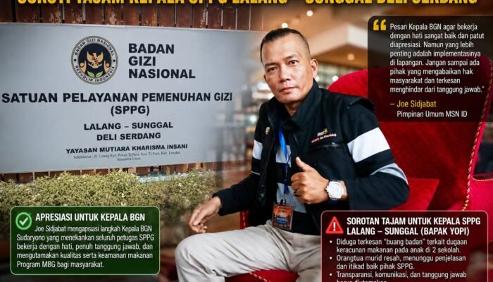 Kepala BGN Minta Petugas SPPG Kerja Pakai Hati, Bung Joe Sidjabat: Jangan Sekadar Slogan, Buktikan dengan Tanggung Jawab