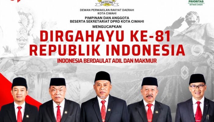 DPRD Kota Cimahi Segenap Pimpinan Dan Anggota DPRD Beserta Sekretariat DPRD Kota Cimahi Mengucapkan Dirgahayu Ke 81 Republik Indonesia