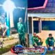 Patroli Malam Koramil Giritontro, Babinsa Sambangi Pos Ronda Jaga Wilayah Tetap Kondusif