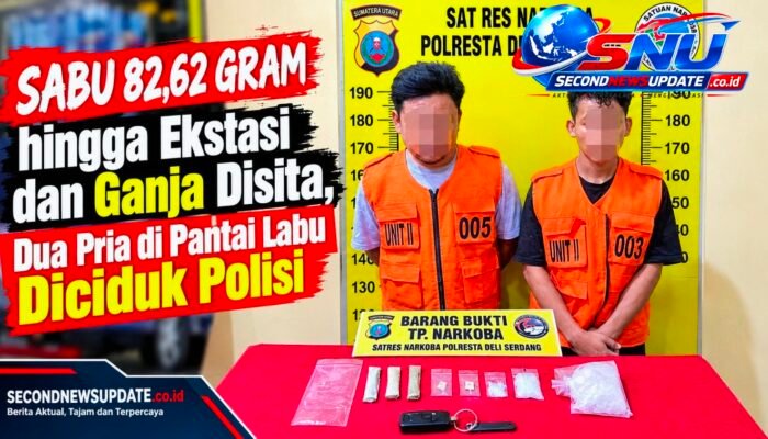 Sabu 82,62 Gram hingga Ekstasi dan Ganja Disita, Dua Pria di Pantai Labu Diciduk Polisi