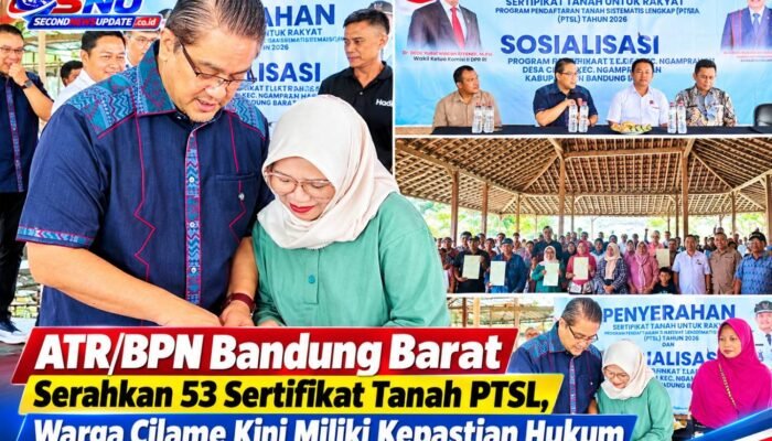 ATR/BPN Bandung Barat Serahkan 53 Sertifikat Tanah PTSL, Warga Cilame Kini Miliki Kepastian Hukum