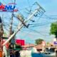 Tiang Listrik Roboh di Jalan Raya Limbangan Garut, Kabel Menjuntai dan Listrik Padam