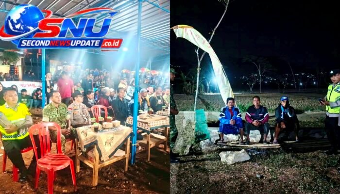 Patroli Malam TNI-Polri di Tirtomoyo, Serda Setya Turun Langsung Jaga Kamtibmas dan Amankan Kejuaraan Voli
